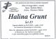 Halina Grunt - nekrolog
